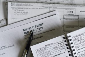 A paper tax statement for 2019 representing tax deadlines in Canada