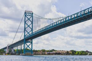 The Ambassador Bridge representing a US taxpayer spending part of the year in Canada